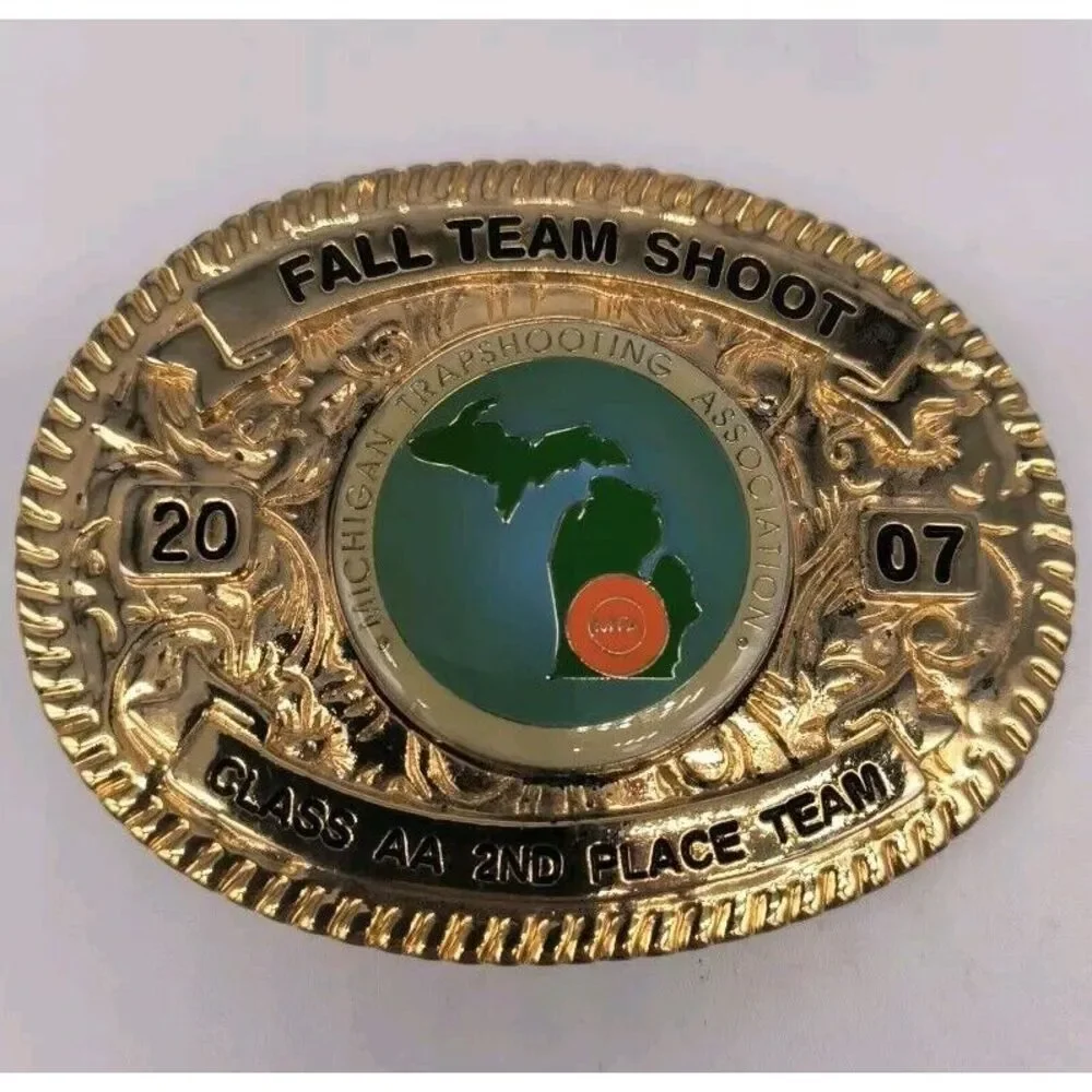 Shooting Gold Fall Team Shoot 2007 Class AA 2nd Place Team Belt Buckle